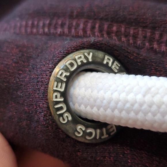 SuperDry- Mens Burgundy Trophy Hood Logo Hoodie Sz.Small - Picture 9 of 15